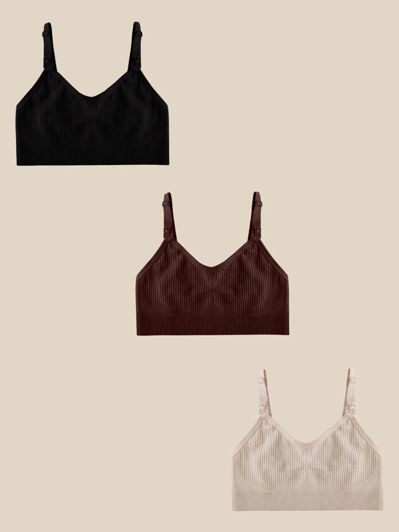 Seamless Nursing Bra – Soft, Stretchy & Wireless Comfort | 3-Pack