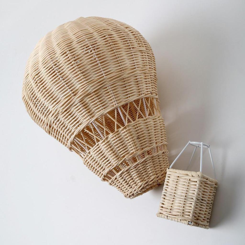 Handmade Hot Air Balloon Wall Decor – Natural Rattan Look