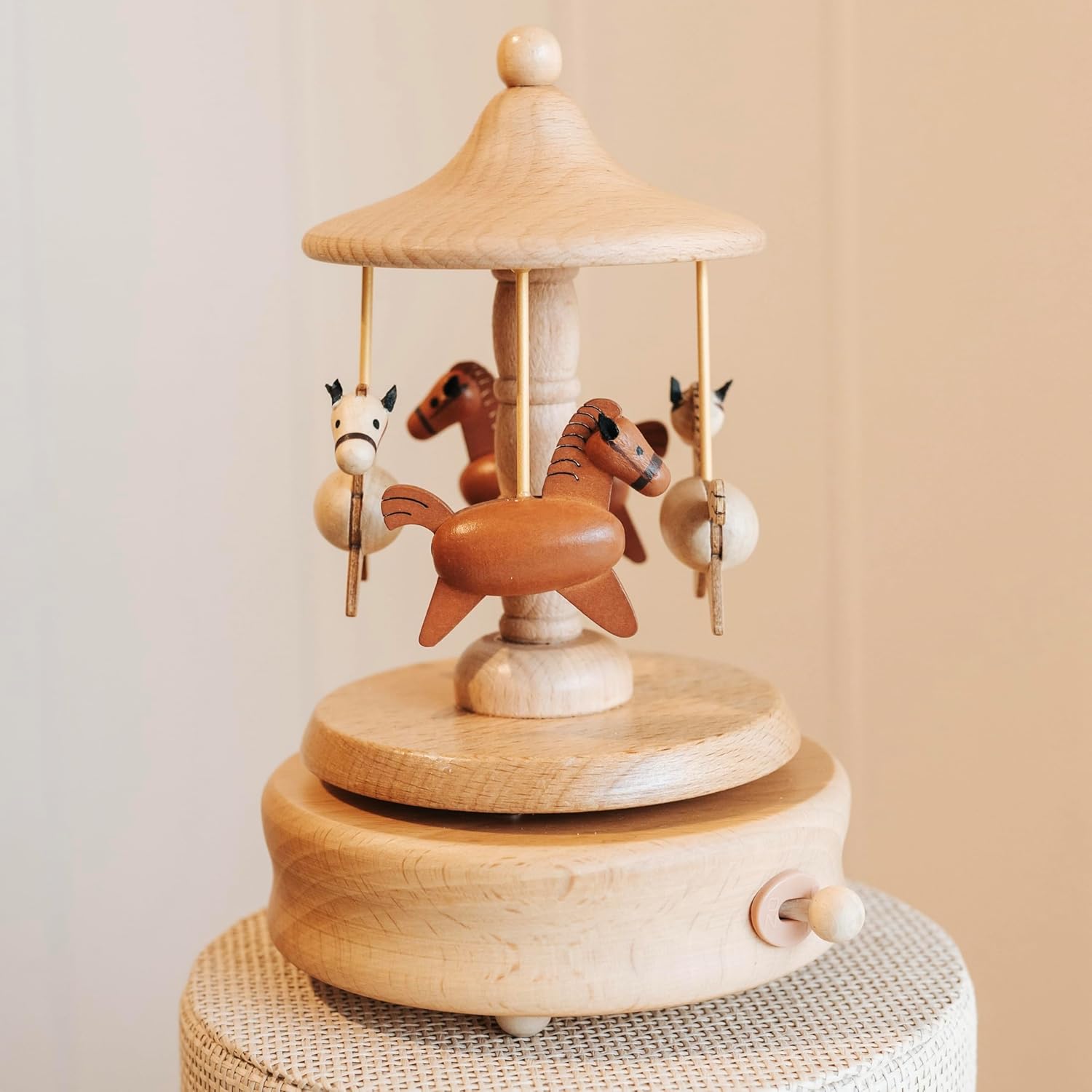 Wooden Carousel Music Box