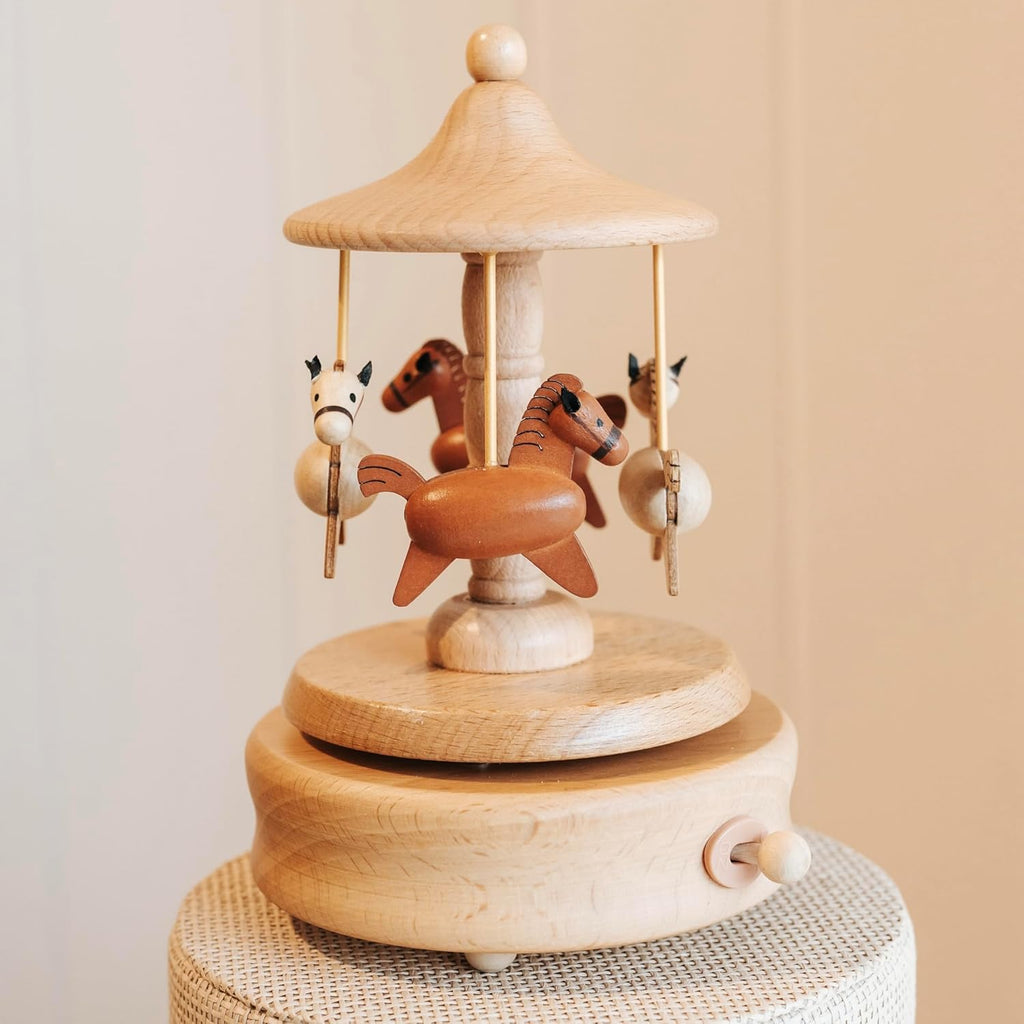 Wooden Carousel Music Box