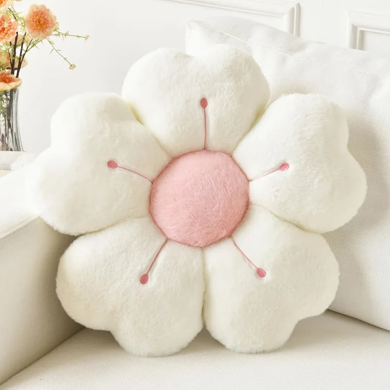 Fluffy Flower Cushion – Soft Petal-Shaped Decorative Pillow