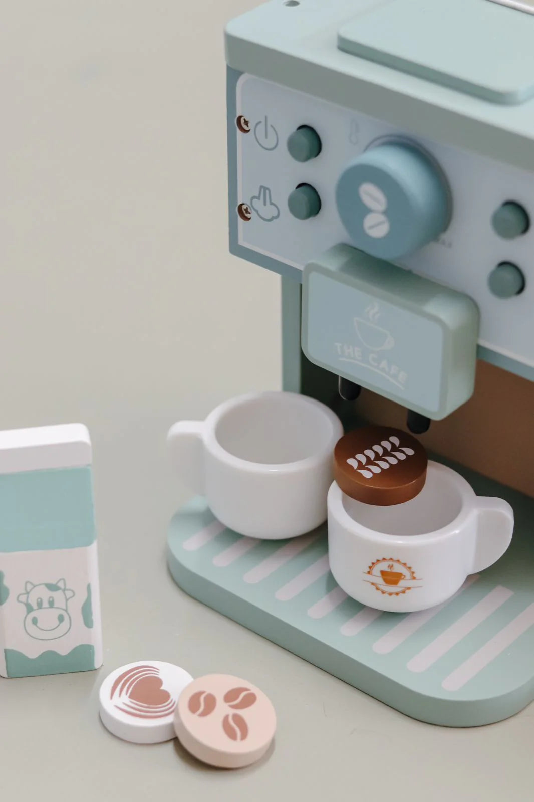 Wooden Coffee Maker Toy Set – Pretend Play Espresso Machine for Kids