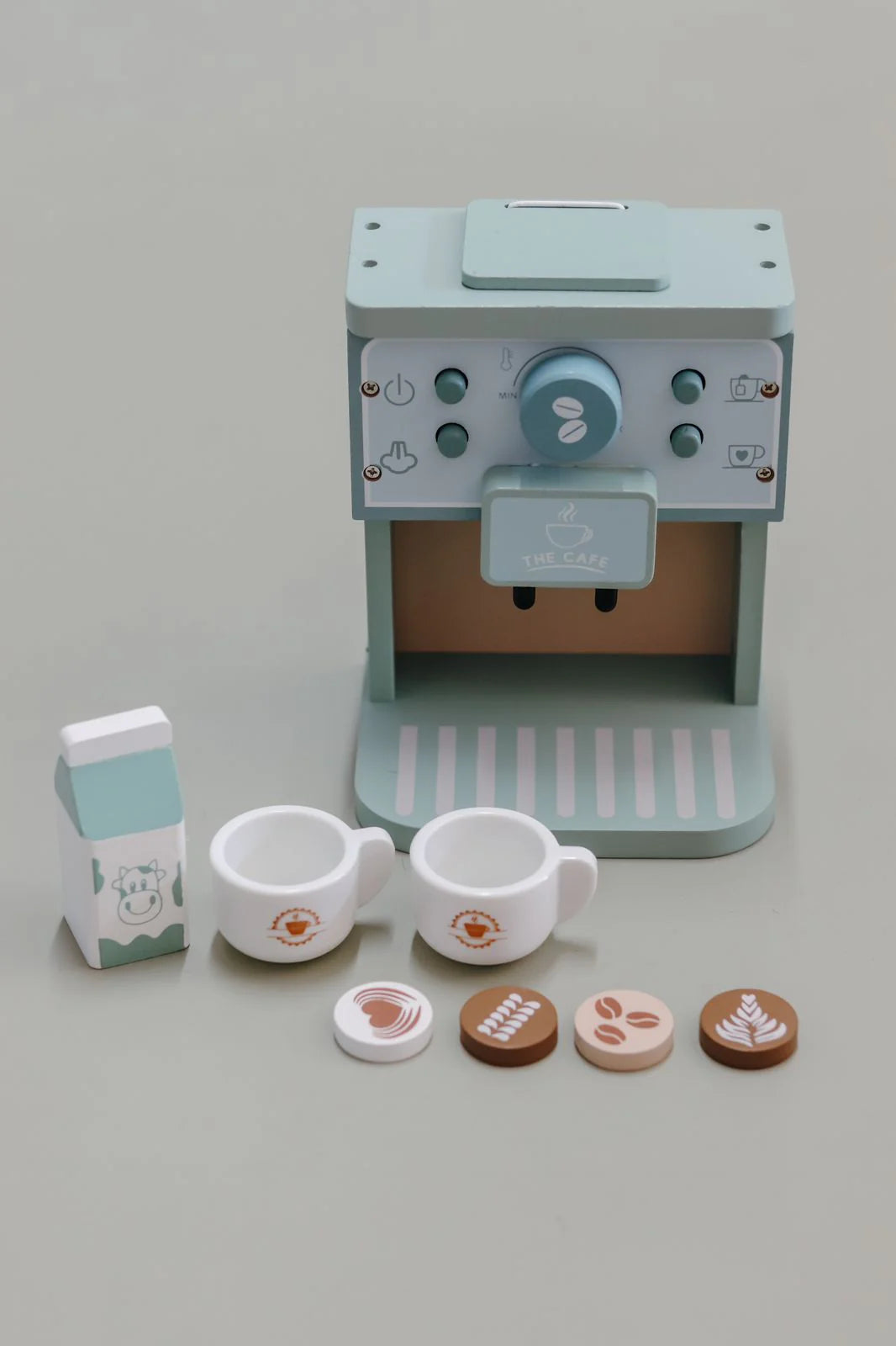 Wooden Coffee Maker Toy Set – Pretend Play Espresso Machine for Kids