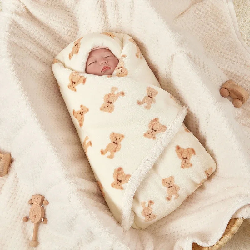 Soft Flannel Baby Blanket – Warm Plush Winter Swaddle | Multiple Designs 75×100cm