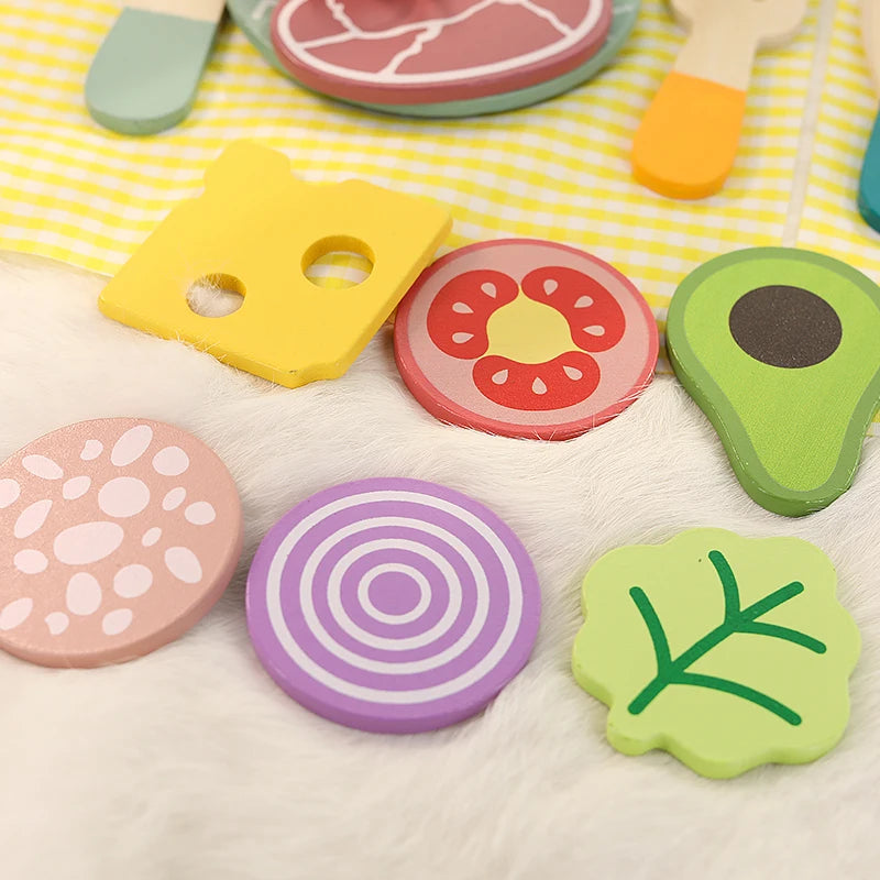 Wooden Kids Kitchen Set | Montessori Cooking Playset | Pretend Play Food & Cookware for Toddlers