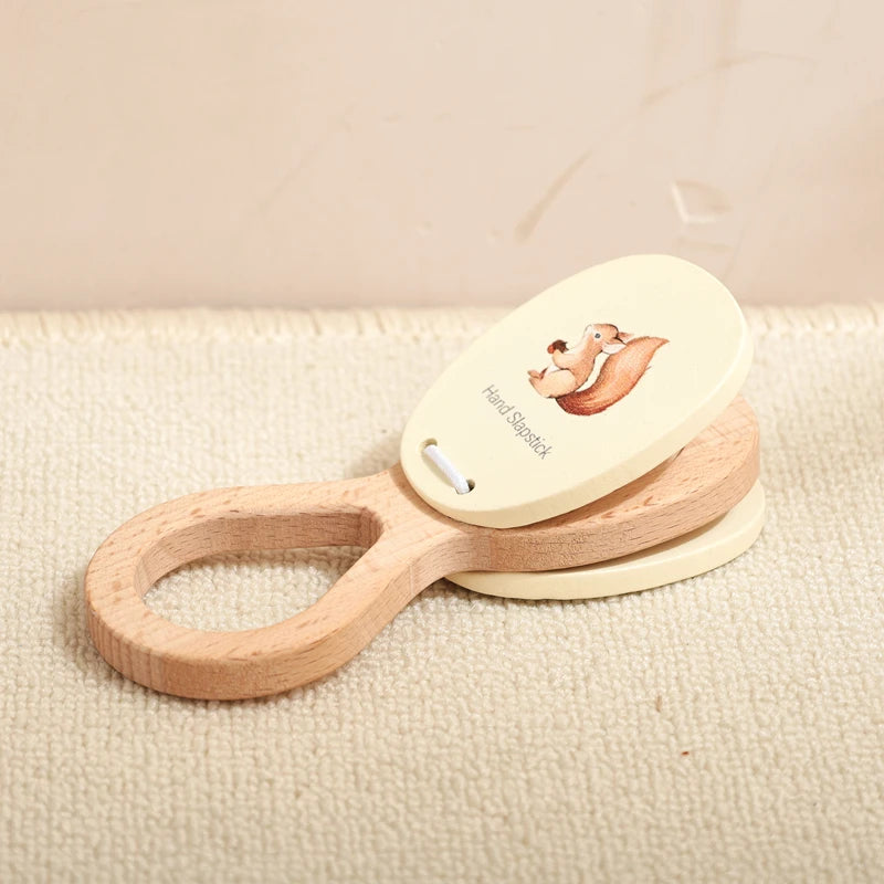 Montessori Wooden Musical Set – Natural Baby Instruments | Xylophone, Drum & Rattles