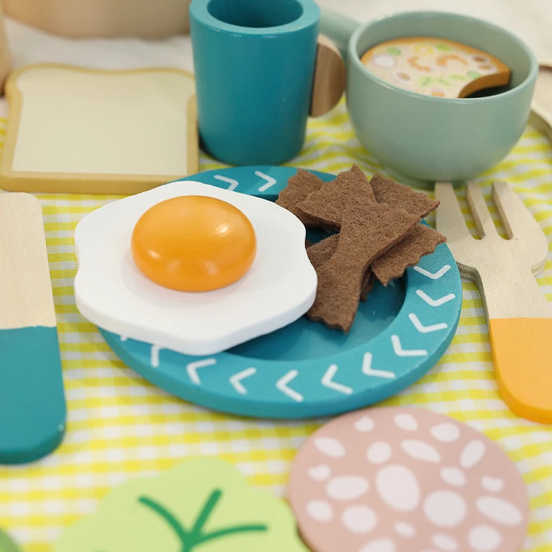 Wooden Kids Kitchen Set | Montessori Cooking Playset | Pretend Play Food & Cookware for Toddlers