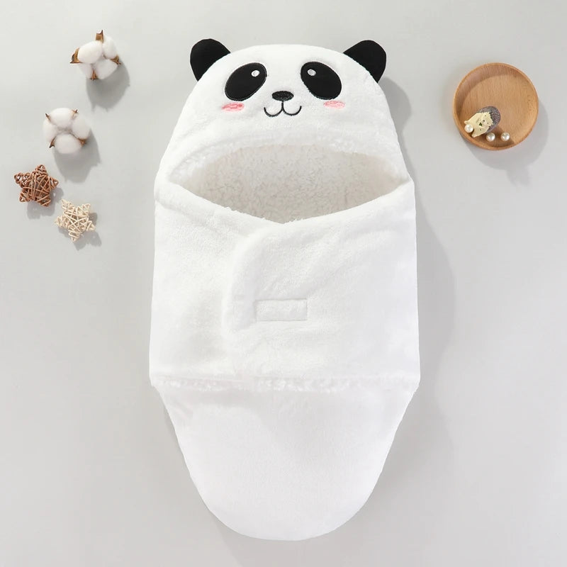 Baby Swaddle Blanket – Soft Cartoon Panda Wrap (0–12 Months)
