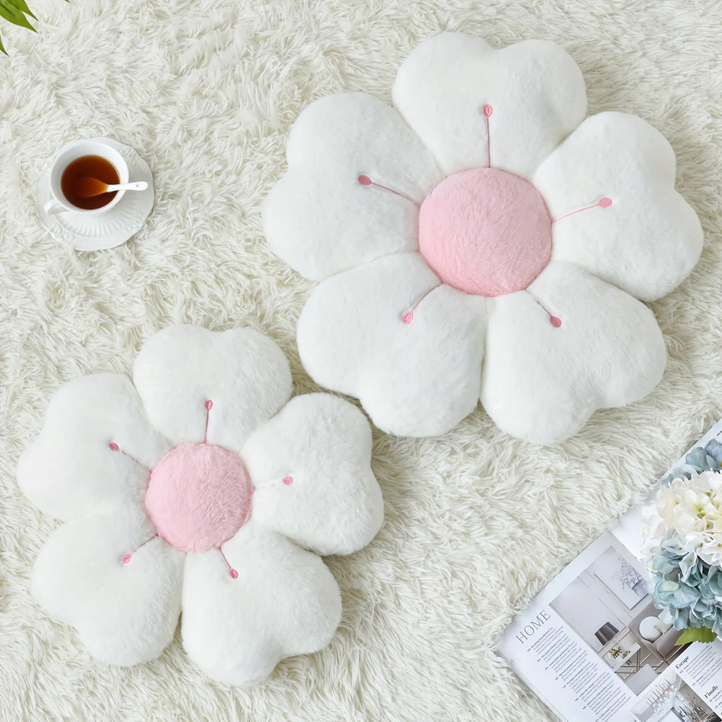 Fluffy Flower Cushion – Soft Petal-Shaped Decorative Pillow