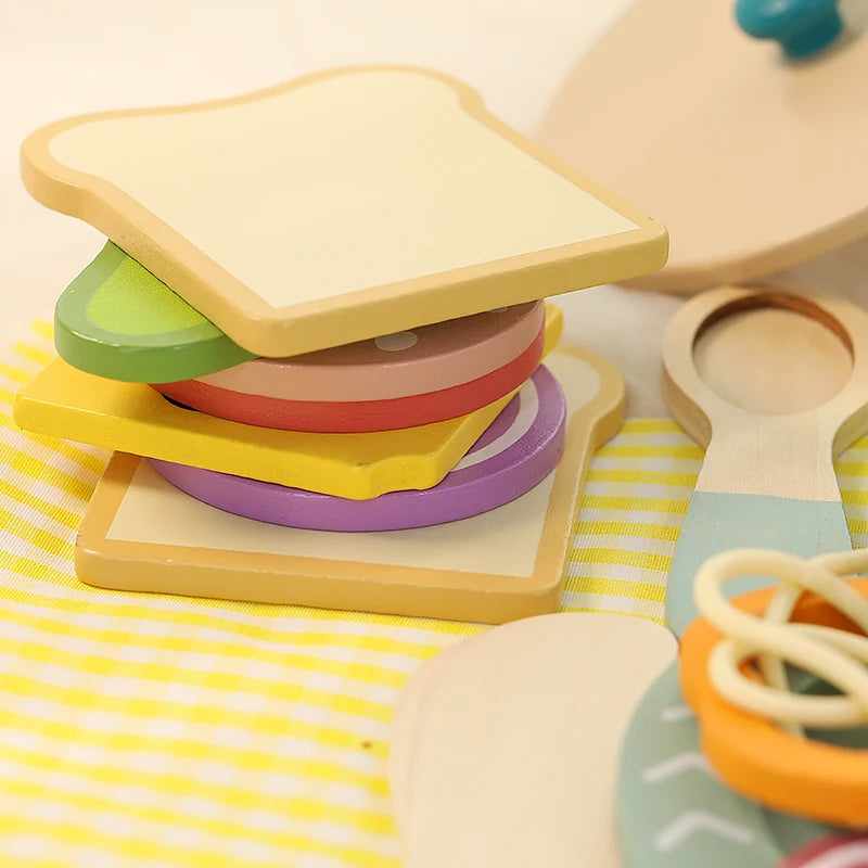 Wooden Kids Kitchen Set | Montessori Cooking Playset | Pretend Play Food & Cookware for Toddlers