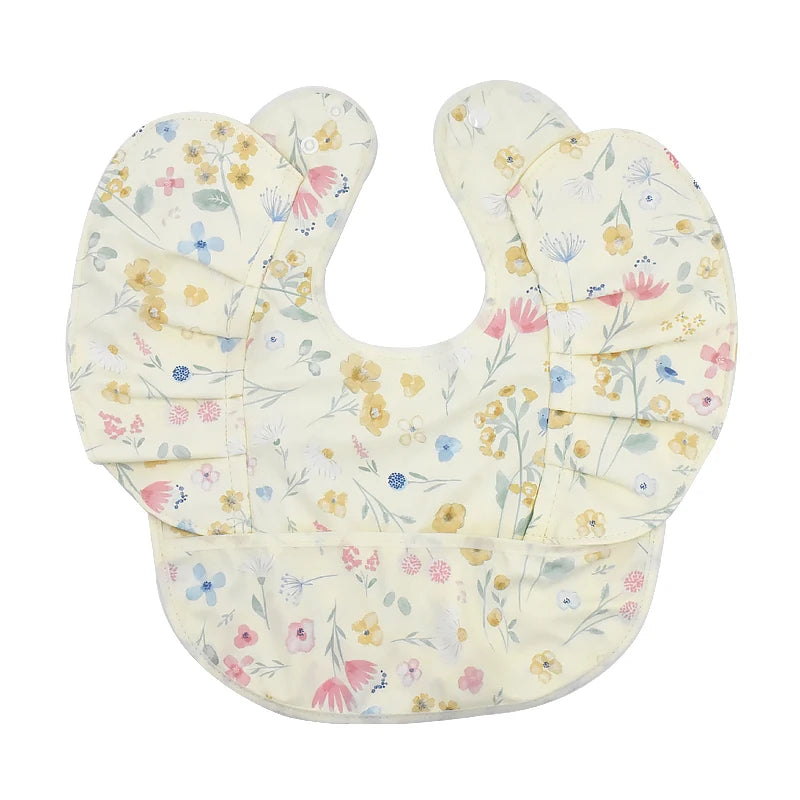 Baby Bib with Bow or Ruffle Design – Waterproof & Easy Clean | 1–3 Years