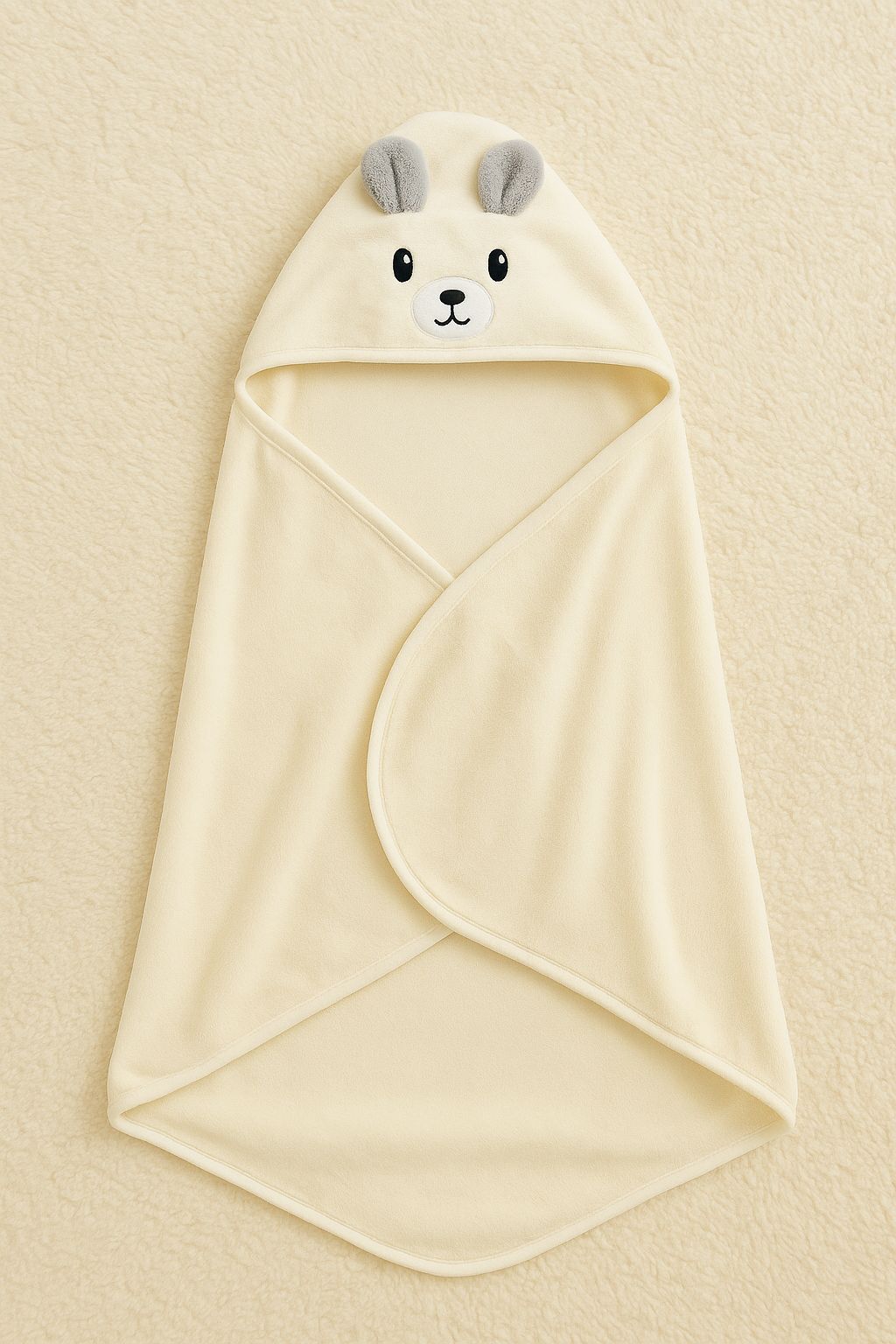 Bear Hooded Baby Bath Towel – Soft & Cozy Coral Fleece