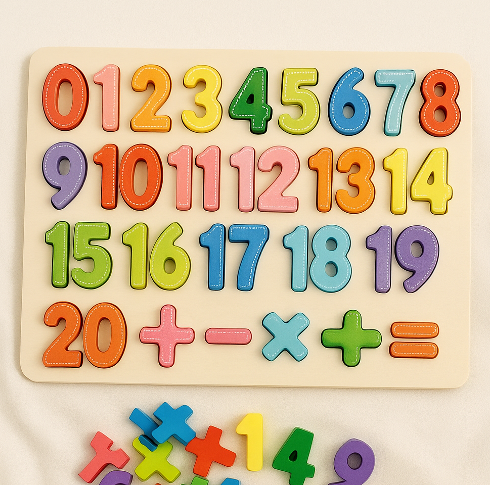 Montessori Wooden Numbers Puzzle Board – Early Learning Toy for Kids