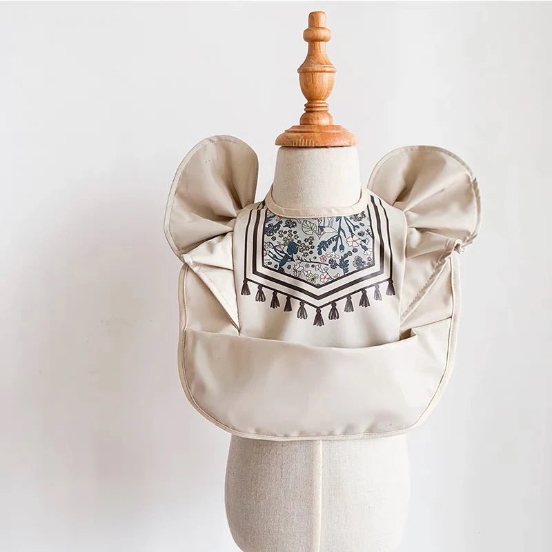 Baby Bib with Bow or Ruffle Design – Waterproof & Easy Clean | 1–3 Years