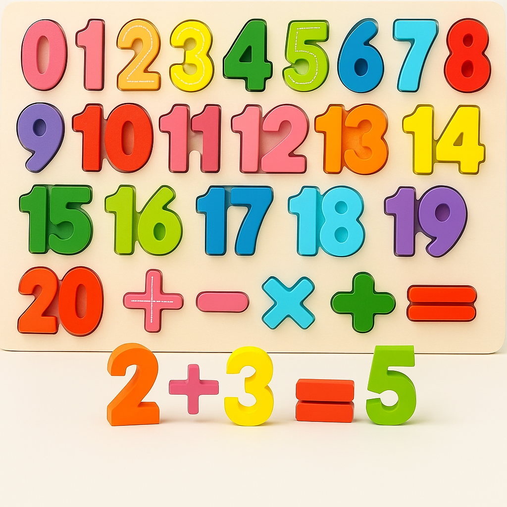 Montessori Wooden Numbers Puzzle Board – Early Learning Toy for Kids