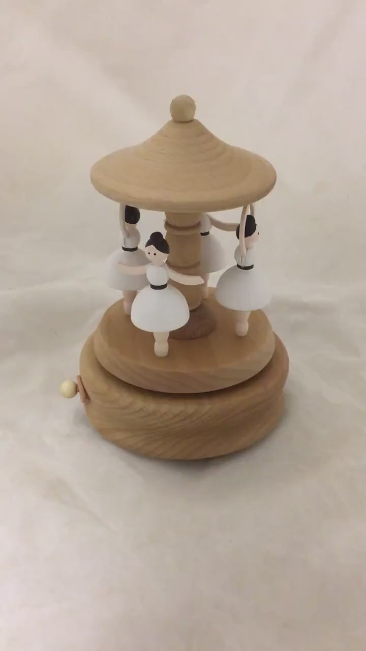 Wooden Carousel Music Box